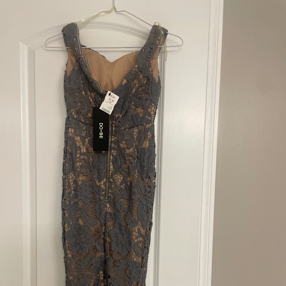 Akira Do+Be grey crochet Midi dress